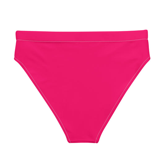 Brighten Women's High-waisted Bikini Bottom - Pink Punch