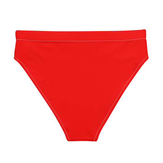 Brighten Women's High-waisted Bikini Bottom - Radiant Red