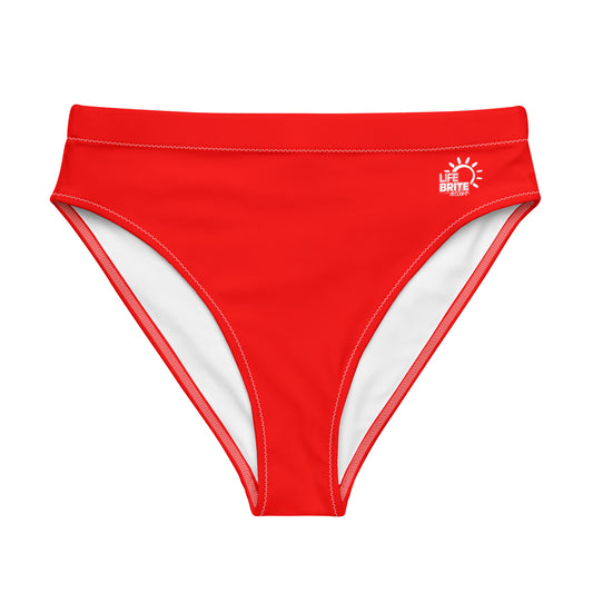 Brighten Women's High-waisted Bikini Bottom - Radiant Red