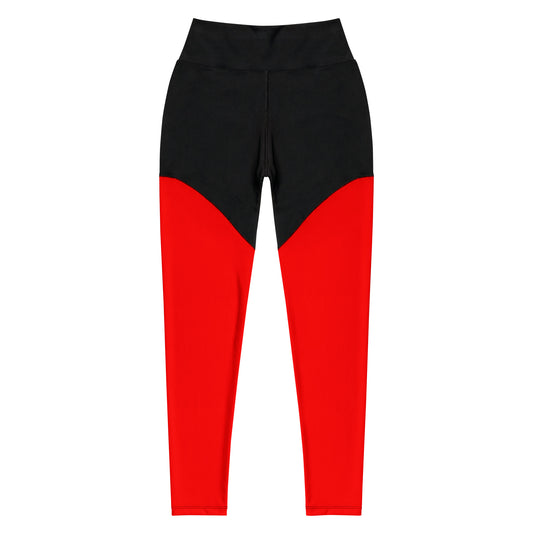 Spark Women’s High-Waisted Sports Leggings - Radiant Red